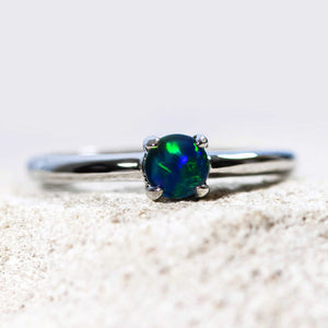 'Ariyah Blue' Triplet Opal Ring Silver