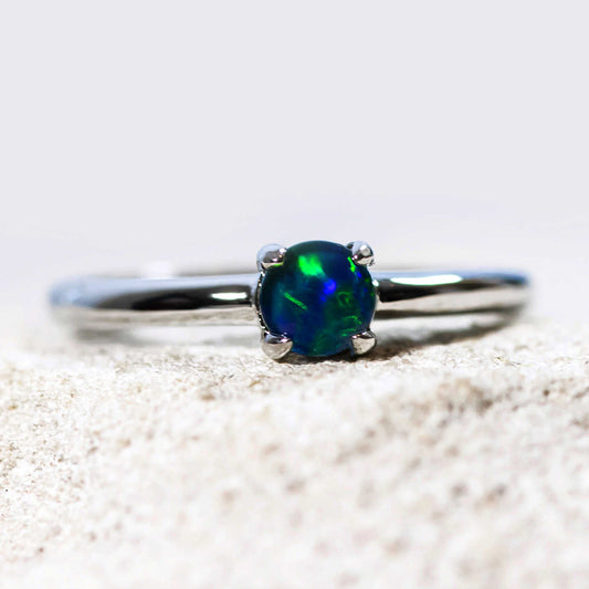 'Ariyah Blue' Triplet Opal Ring Silver