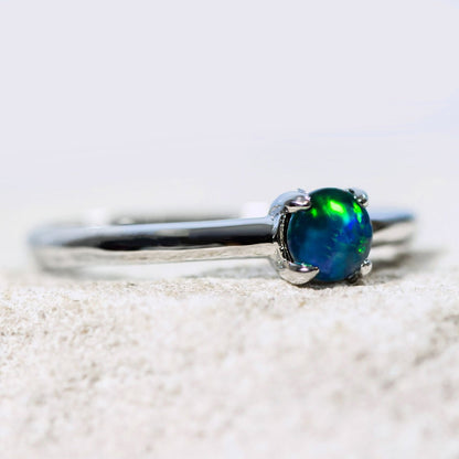 'Ariyah Blue' Triplet Opal Ring Silver