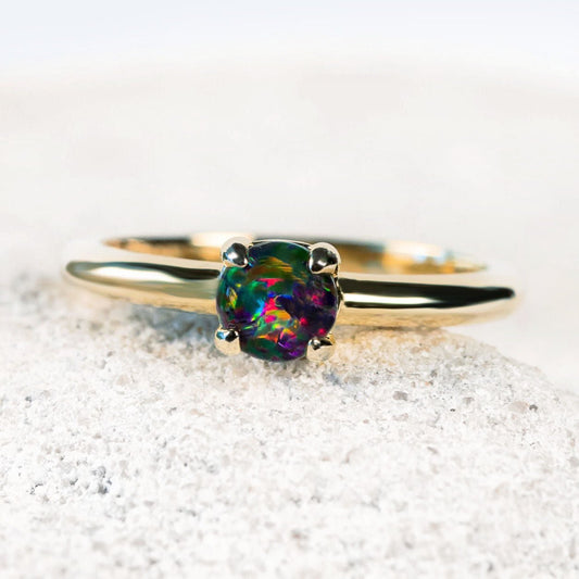 'Ariyah' Triplet Opal Ring Gold Plated Silver
