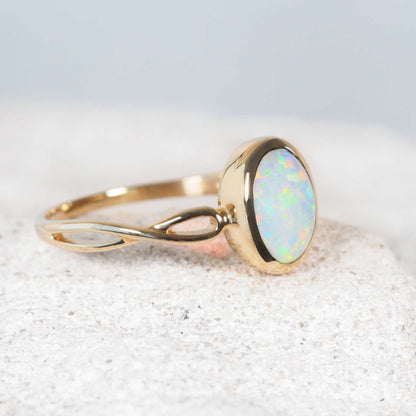 'Aurielle' Crystal Opal Ring 14ct Gold