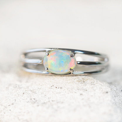 'Bailey' Crystal Opal Ring 14ct White Gold