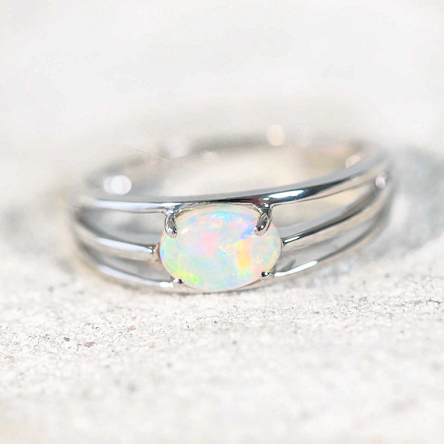 'Bailey' Crystal Opal Ring 14ct White Gold