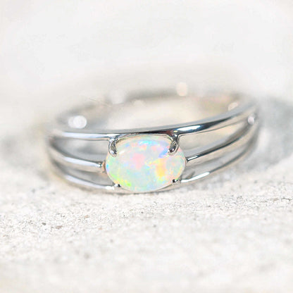 'Bailey' Crystal Opal Ring 14ct White Gold