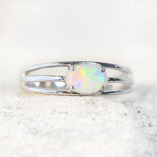 'Bailey' Crystal Opal Ring 14ct White Gold