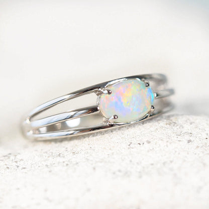 'Bailey' Crystal Opal Ring 14ct White Gold