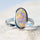 'Camila' Crystal Opal Ring 14ct White Gold