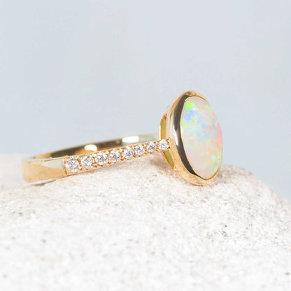 'Celeste' Crystal Opal Ring 14ct Gold