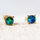'Celia Blue Petite' Triplet Opal Earrings Gold Plated Silver