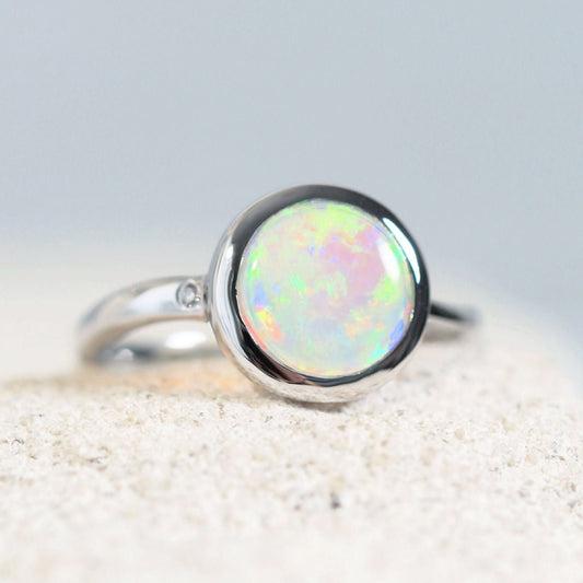 'Ciela' Crystal Opal Ring 14ct White Gold