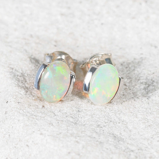 'Cimilia' Crystal Opal Earrings 14ct White Gold