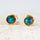 'Classic Petite' Triplet Opal Earrings Gold Plated Silver