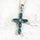 'Cross Blue' Triplet Opal Pendant Silver