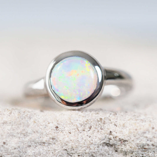 'Dalia' Crystal Opal Ring 14ct White Gold