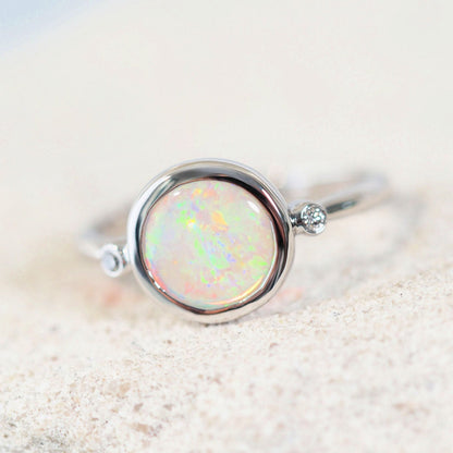 'Danae' Crystal Opal Ring 14ct White Gold