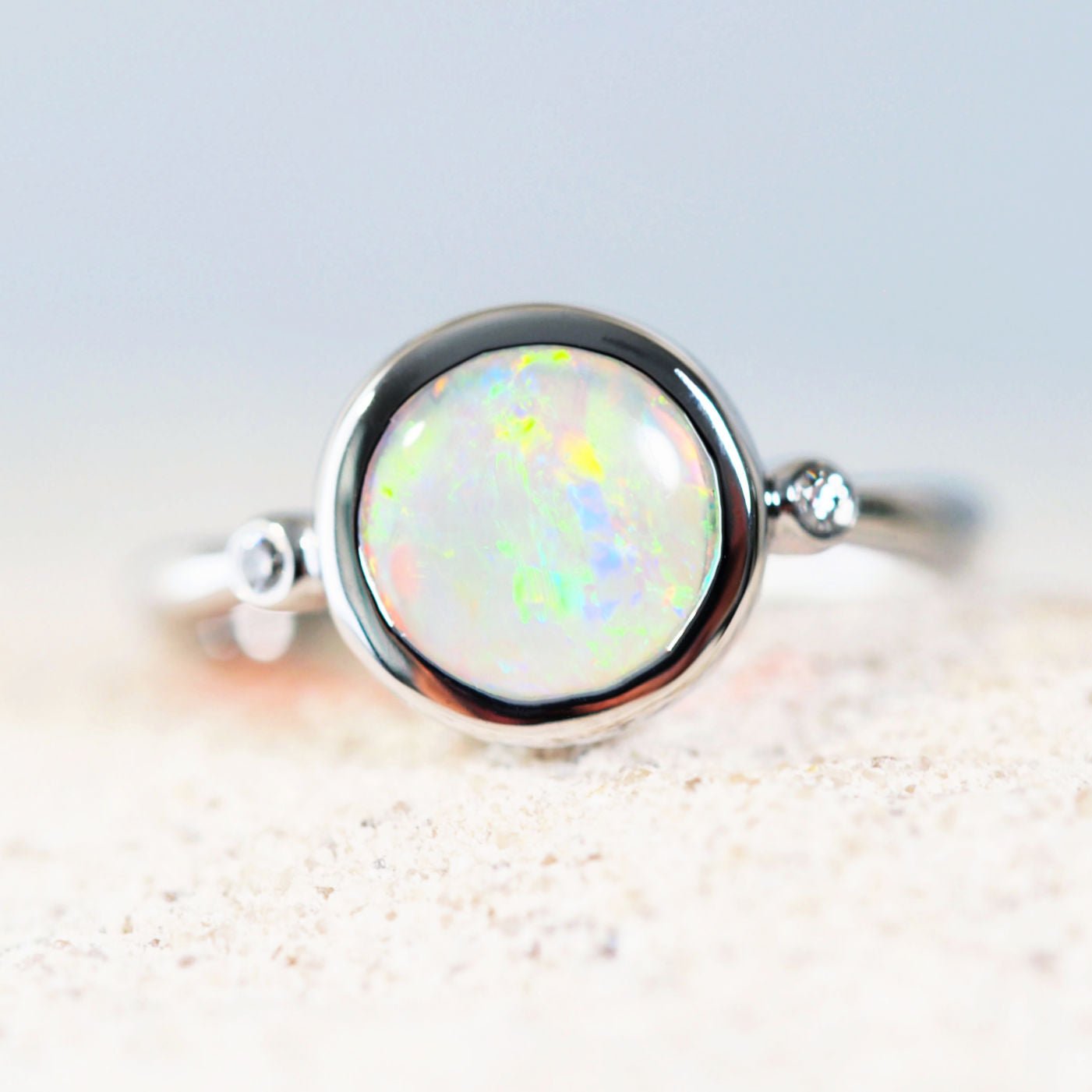 'Danae' Crystal Opal Ring 14ct White Gold