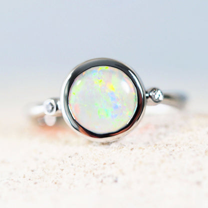 'Danae' Crystal Opal Ring 14ct White Gold