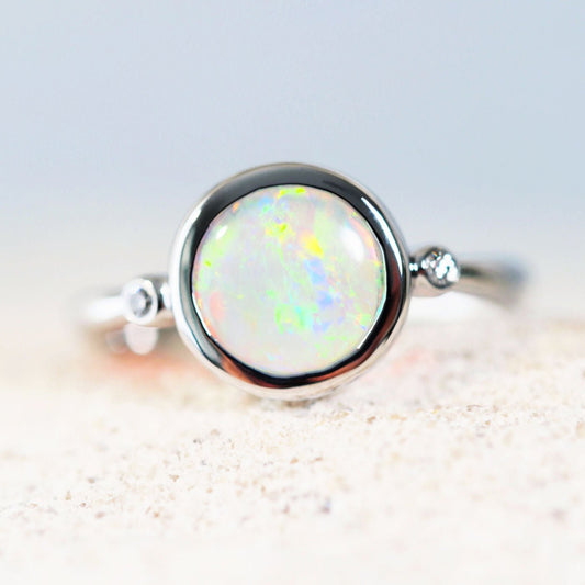 'Danae' Crystal Opal Ring 14ct White Gold
