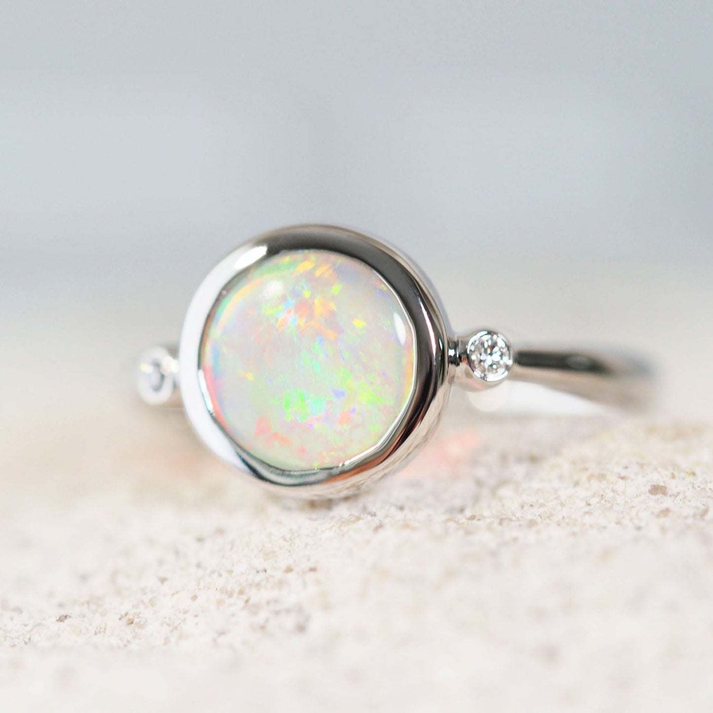 'Danae' Crystal Opal Ring 14ct White Gold