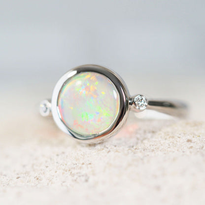 'Danae' Crystal Opal Ring 14ct White Gold