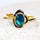 'Della Blue' Triplet Opal Ring Gold Plated Silver