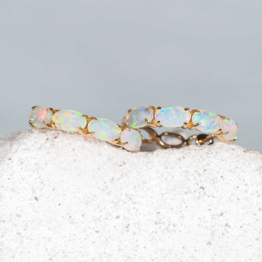 'Delphina' Crystal Opal Earrings 14ct Gold