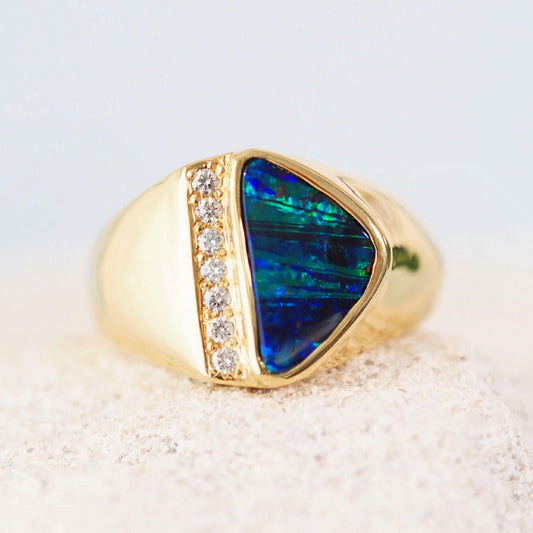 'Dylan Boulder Opal Ring 14ct Gold