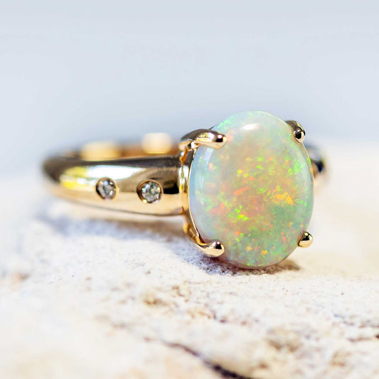 'Dynasty' Crystal Opal Ring 9ct Gold