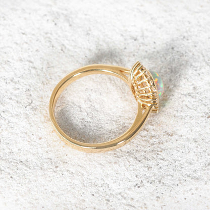 'Eira' Black Crystal Opal Ring 18ct Gold