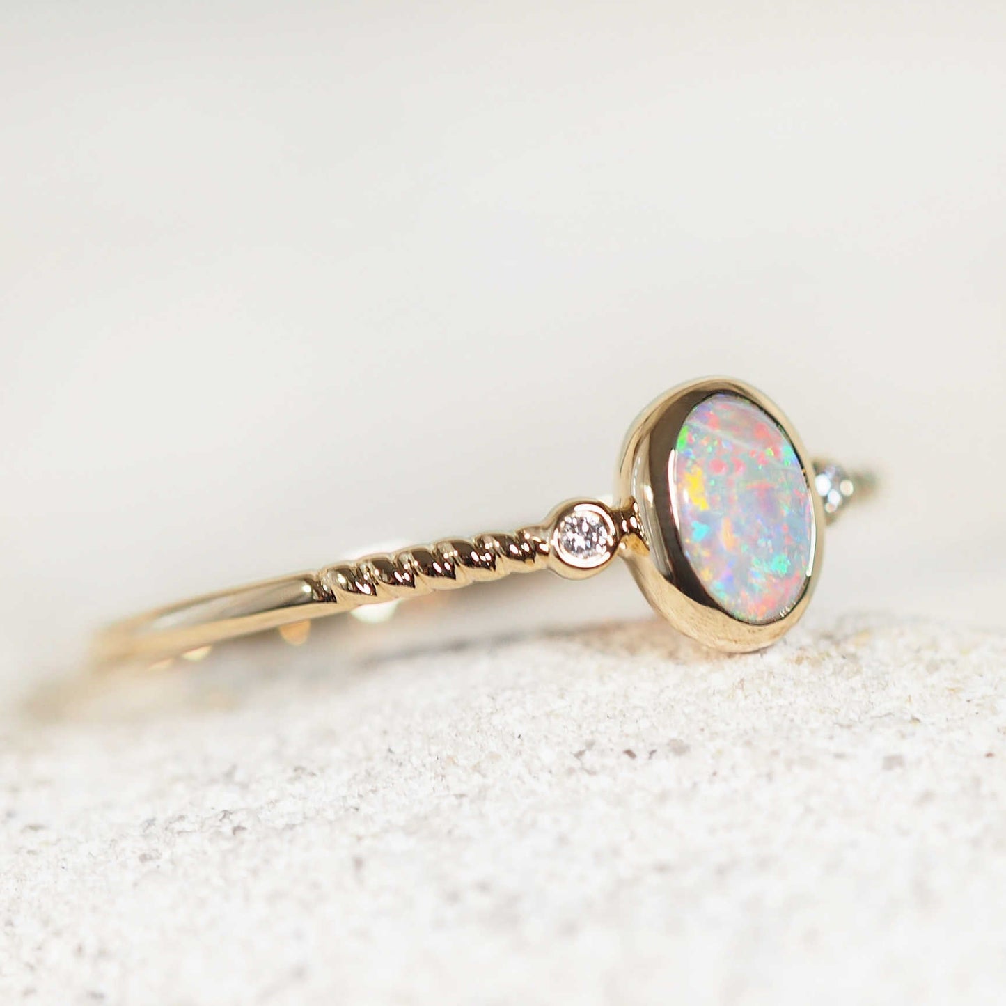 'Elira' Crystal Opal Ring 14ct Gold