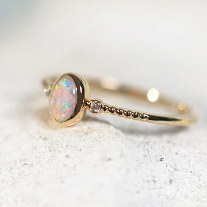 'Elira' Crystal Opal Ring 14ct Gold