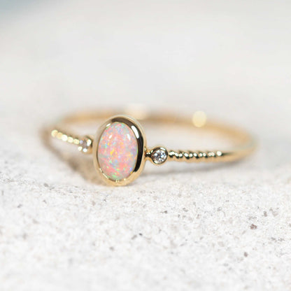 'Elira' Crystal Opal Ring 14ct Gold