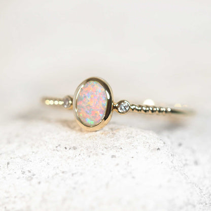 'Elira' Crystal Opal Ring 14ct Gold