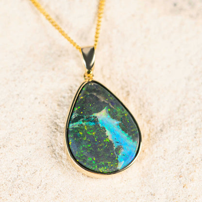 'Emory' Andamooka Opal Pendant 14ct Gold