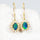 'Empress Drop Blue' Triplet Opal Earrings Gold Plated Silver