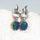 'Flame Blue' Triplet Opal Earrings Silver