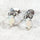 'Fleur-De-Lis' Crystal Opal Earrings Silver