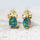 'Fleur-De-Lis' Triplet Opal Earrings Gold Plated Silver