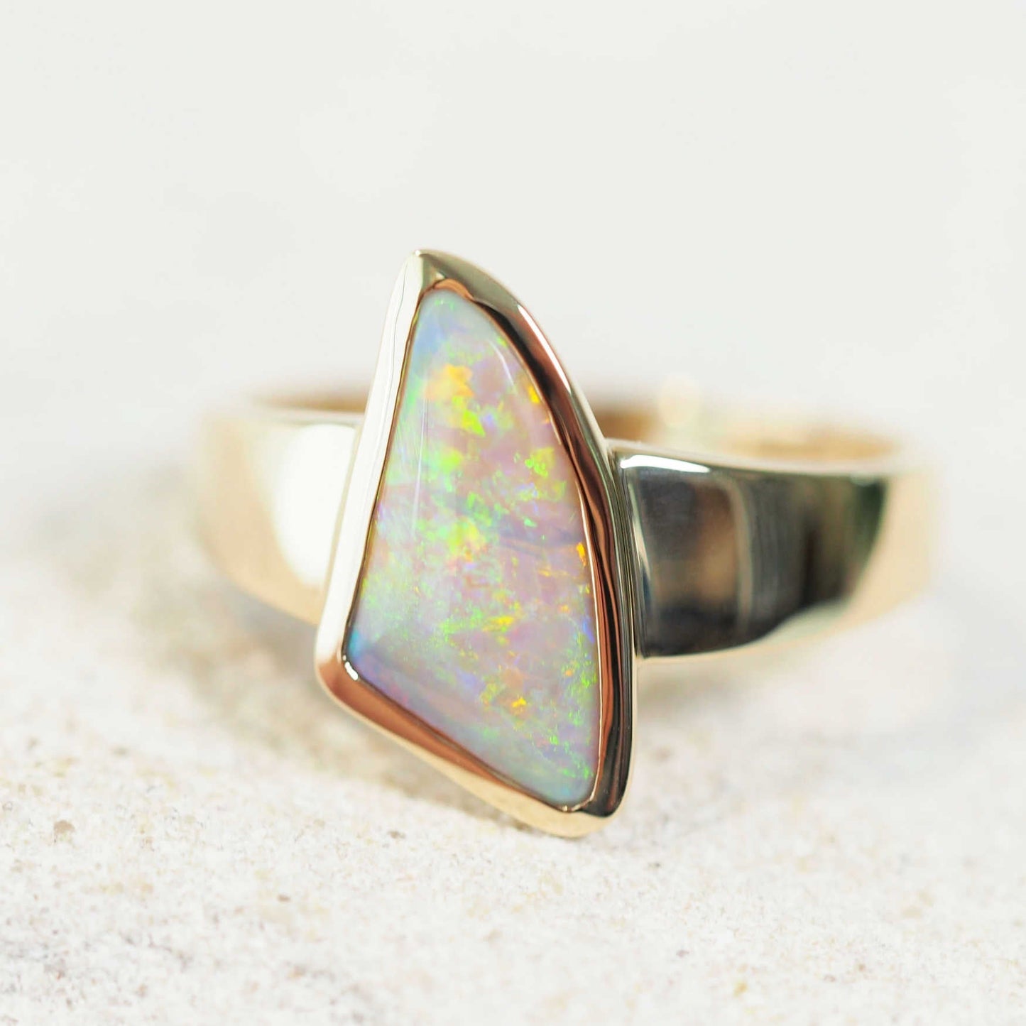 'Fynn' Dark Crystal Opal Ring 14ct Gold
