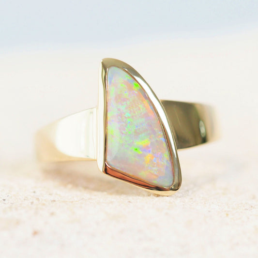 'Fynn' Dark Crystal Opal Ring 14ct Gold