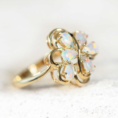 'Isadora' Crystal Opal Ring 14ct Gold
