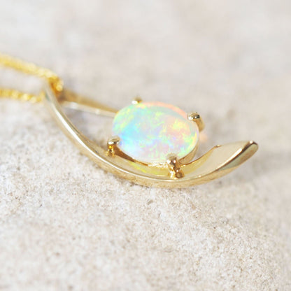 'Izabel' Crystal Opal Pendant 14ct Gold