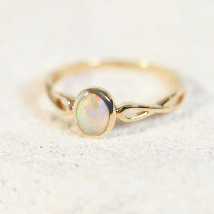 'Jianna' Crystal Opal Ring 14ct Gold