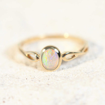 'Jianna' Crystal Opal Ring 14ct Gold