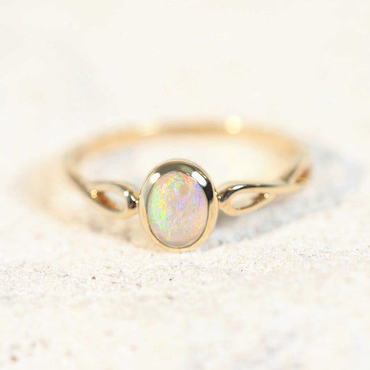 'Jianna' Crystal Opal Ring 14ct Gold
