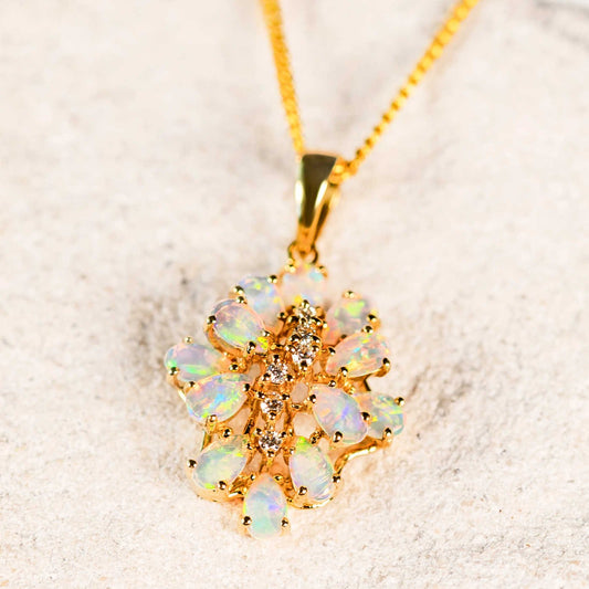 'Kamari' Crystal Opal Pendant 18ct Gold