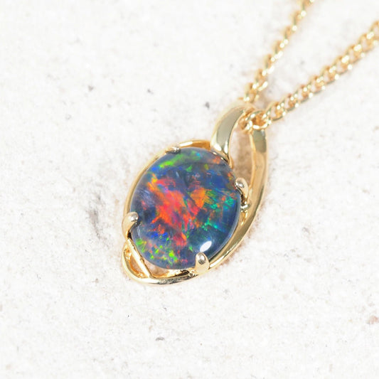 'Kylan' Triplet Opal Pendant Gold Plated Silver