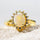 'Le Princess' White Opal Ring Gold Plated Silver