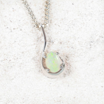 'Lia' Crystal Opal Pendant 9ct White Gold