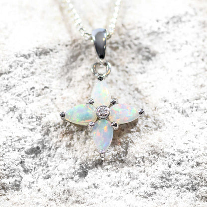 'Liko III' Crystal Opal Pendant Silver